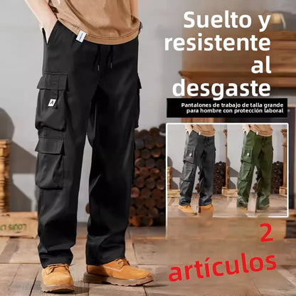 Pantalones de trabajo para hombre, de pierna recta, estilo casual, resistentes, tipo cargo, para trabajos pesados, transpirables y cómodos, estilo militar.