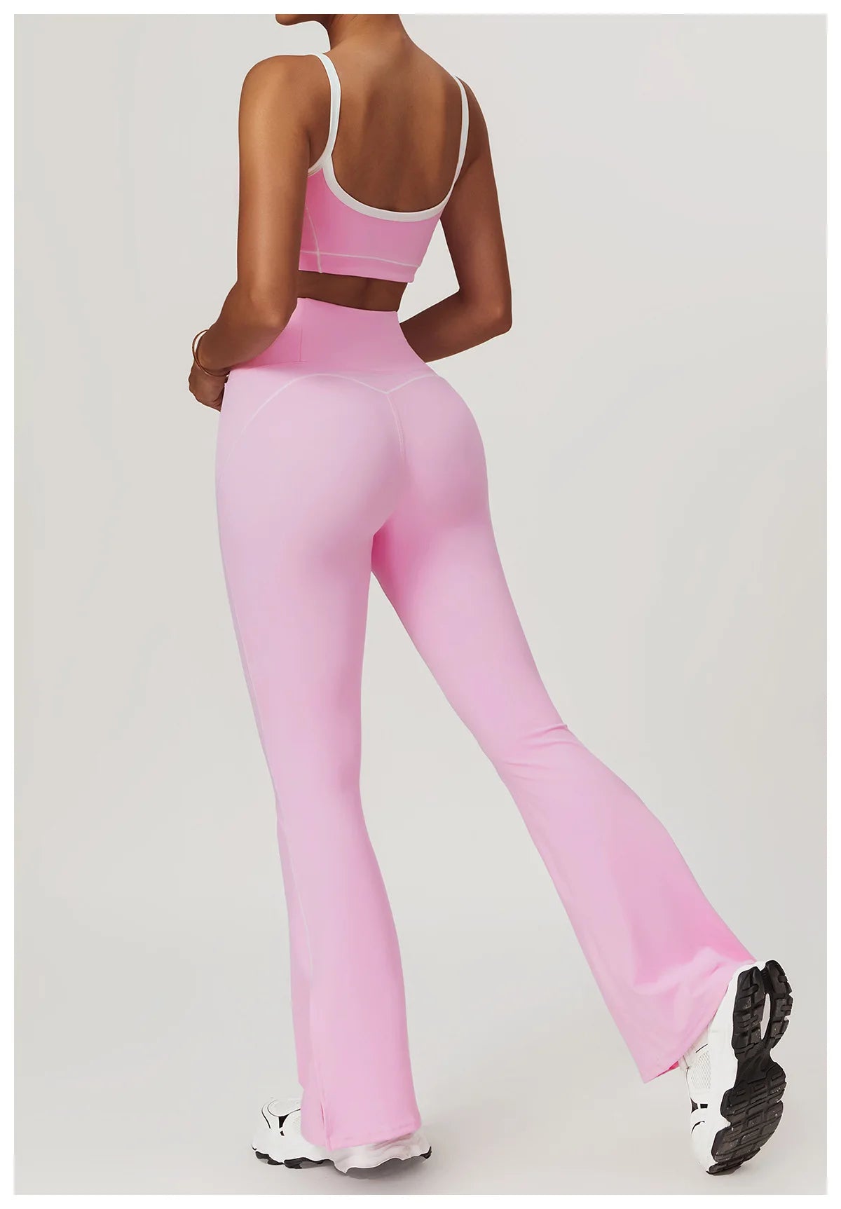 Conjunto deportivo de yoga FUBEIKE para mujer, de verano, color nude, ajustado, con espalda descubierta, ideal para gimnasio, ropa deportiva para mujer, para correr al aire libre.