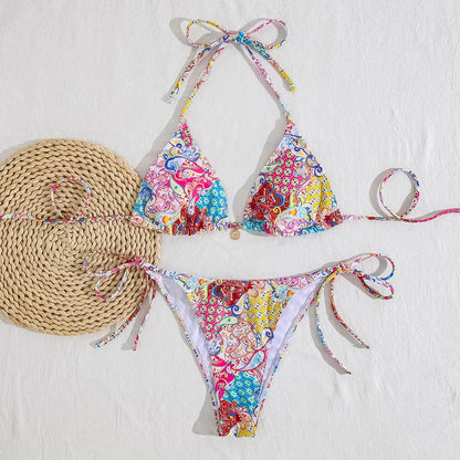 Conjunto de bikini para mujer, novedad de 2025, con tiras laterales ajustables, traje de baño de alta gama, sexy, de dos piezas, para playa, de verano, push up.