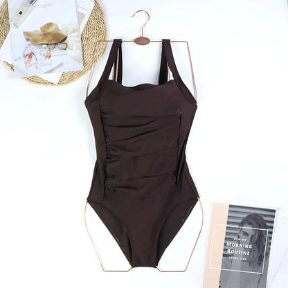Traje de baño de una pieza sexy para mujer 2024, push up, talla grande, control de abdomen, monokini, ropa de playa, traje de baño vintage.