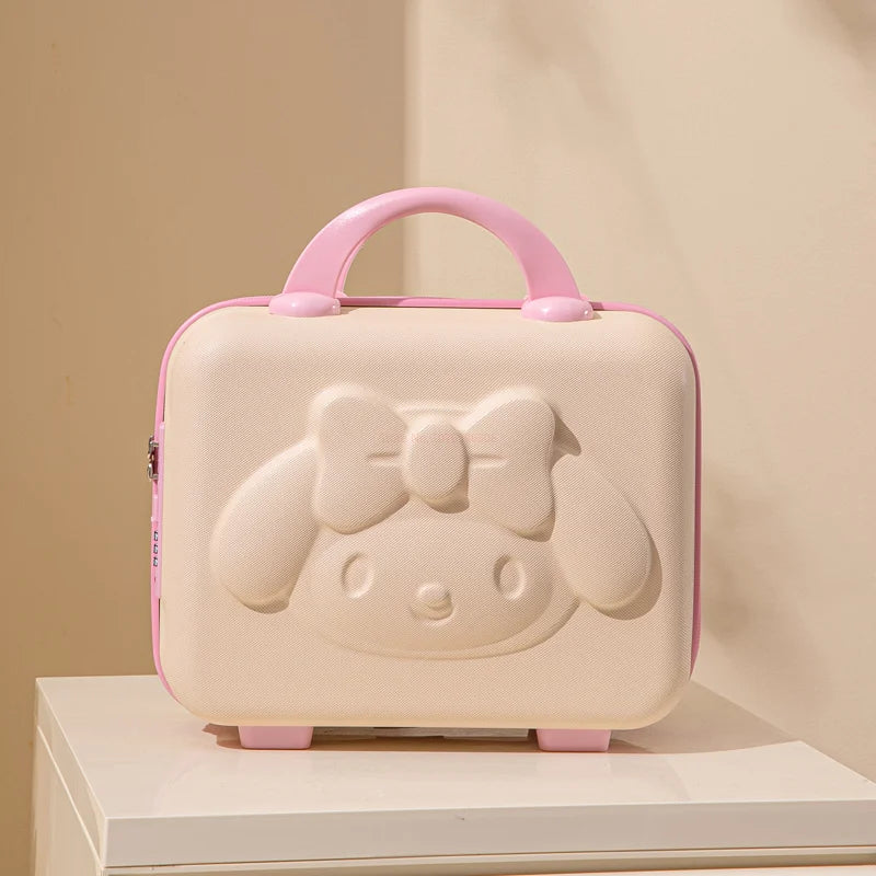 Maleta original de Hello Kitty con dibujos animados, estuche de viaje para cosméticos, gran capacidad, multifuncional, sencilla, con cerradura, bonitos regalos hechos a mano.