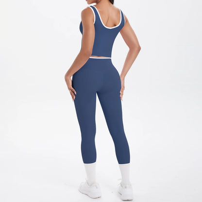 Conjunto de 2 piezas de pantalones de yoga con espalda descubierta y leggings para correr, de cintura alta, con estampado de melocotón y glúteos, para fitness y deportes.