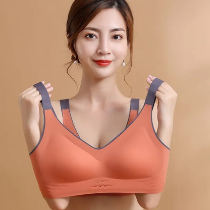 Nuevos sujetadores ultrafinos de verano sin costuras para mujer, deportivos, transpirables, sin aros, de nailon, tallas grandes