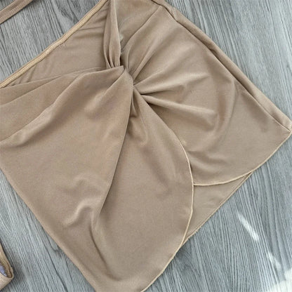Bikini de 3 piezas para mujer, traje de baño femenino, ropa de playa, traje de baño, conjunto de bikini de un hombro