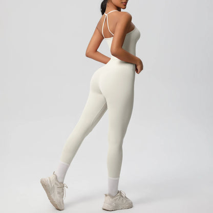 Conjunto de top de yoga halter, traje de gimnasio para fitness, entrenamiento, top deportivo sin mangas, espalda cruzada, ropa interior deportiva, control de abdomen, adelgazante