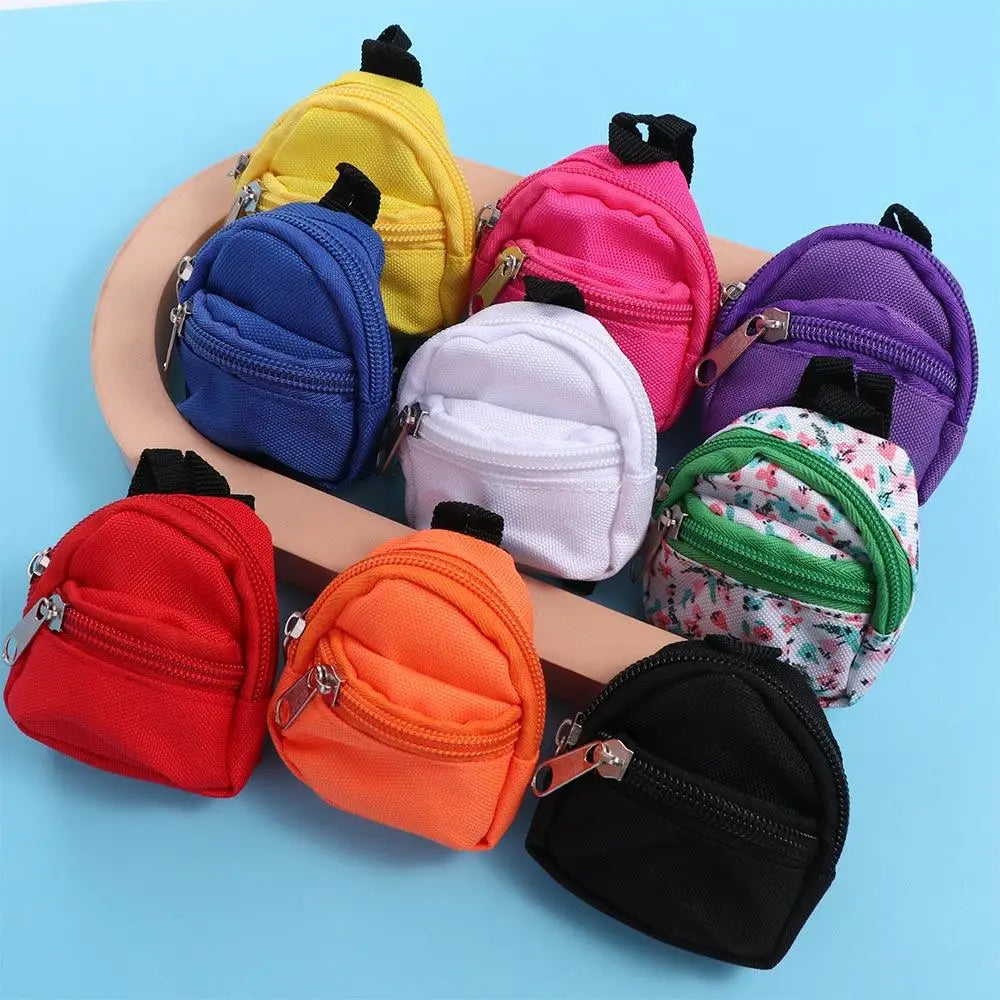 Regalos Muñecas Accesorios Mochila BJD 1/6 con cremallera Regalos para niños Mochila escolar para muñecas BJD Mochila para muñecas Bolso para muñecas Bolso para muñecas en miniatura
