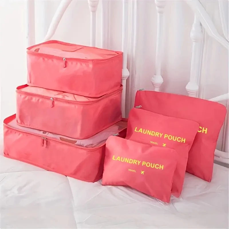 6 bolsas organizadoras de viaje, organizadoras de maletas portátiles, bolsas de viaje para mujeres, organizadoras de equipaje, bolsas para ropa y zapatos.