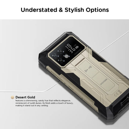 Teléfono resistente DOOGEE S200 Max, 16 GB + 512 GB, batería de 22000 mAh, procesador Dimensity 7050, pantalla de 6,72" a 120 Hz, pantalla trasera de 1,32", linterna dual.