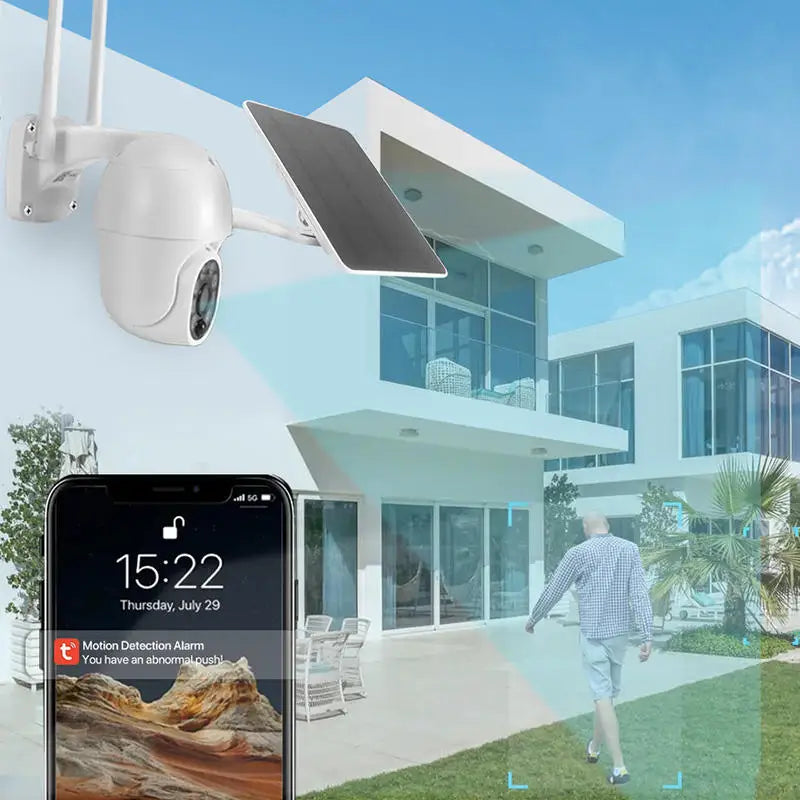 Cámara solar WiFi Tuya para exteriores, resistente al agua, 3 MP, 5 W, batería de 10000 mAh, aplicación Smart Life, PTZ inalámbrico, PIR, CCTV, seguimiento automático, 2K