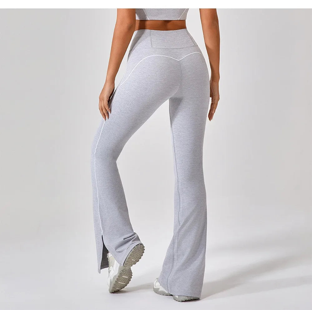 Leggings acampanados, pantalones de yoga para mujer, cintura alta, transpirables, de pierna ancha, ideales para gimnasio, deportes y danza.