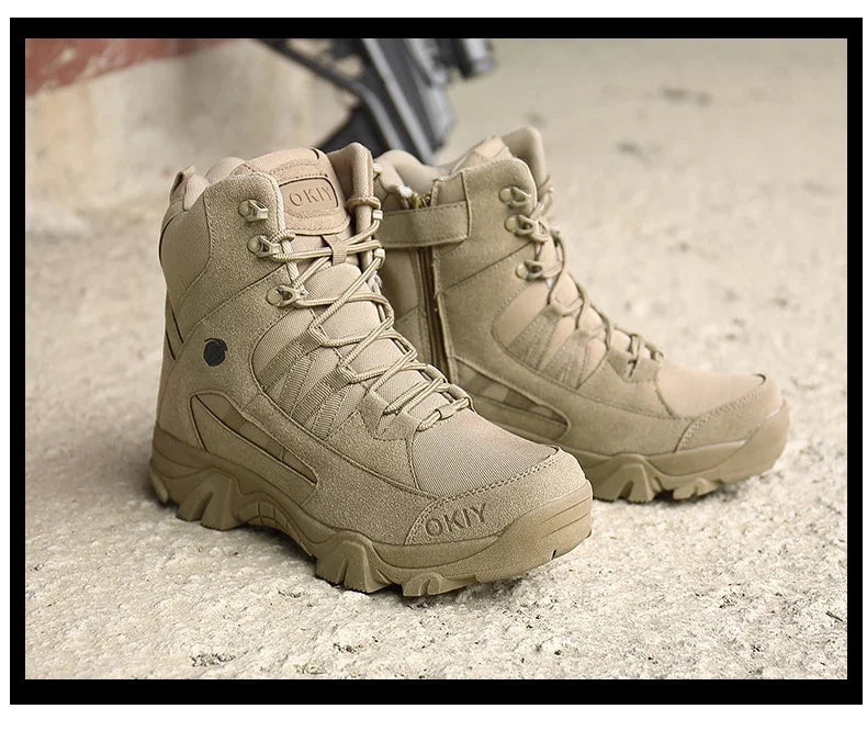 Botas tácticas para hombre con cordones, transpirables, estilo militar, botas del desierto, botas de senderismo y escalada, botas de seguridad unisex para caza y motociclismo.