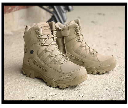 Botas tácticas para hombre con cordones, transpirables, estilo militar, botas del desierto, botas de senderismo y escalada, botas de seguridad unisex para caza y motociclismo.