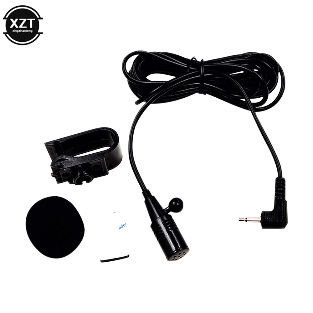 Micrófono de audio profesional para coche, conector jack de 2,5 mm y 3 m, minimicrófono externo con cable para DVD, radio, mono de 2 polos.