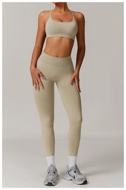 Conjunto de yoga deportivo sin costuras para mujer, 2 o 3 piezas, ropa deportiva para gimnasio, conjuntos de yoga para mujer, chándales, sujetador deportivo, leggings para gimnasio