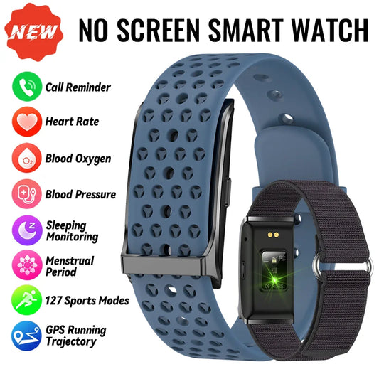 LIGE - Pulsera inteligente sin pantalla para hombre y mujer, con monitor de ritmo cardíaco, presión arterial, sueño, podómetro, rastreador de actividad física, 2025