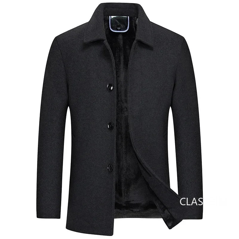 Abrigos de invierno para hombre, de lana y cachemir, con forro polar. Abrigos cálidos de invierno de alta calidad, estilo casual de negocios. Talla 4XL.