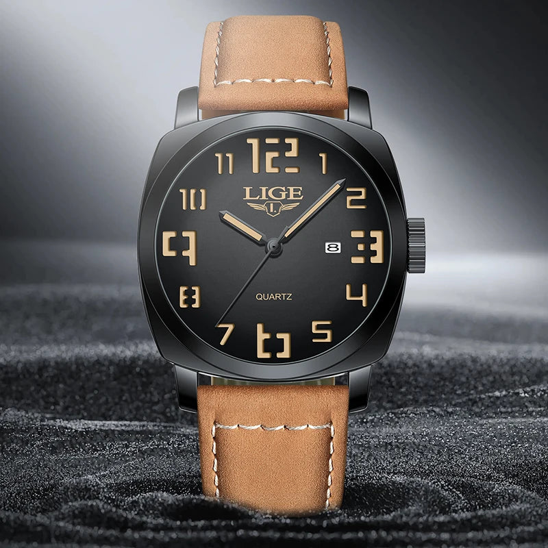 Reloj de hombre LIGE 2025, moda, negocios, casual, cuarzo, resistente al agua 30M, luminoso, fecha, lujo, relojes de pulsera, Reloj Hombre.