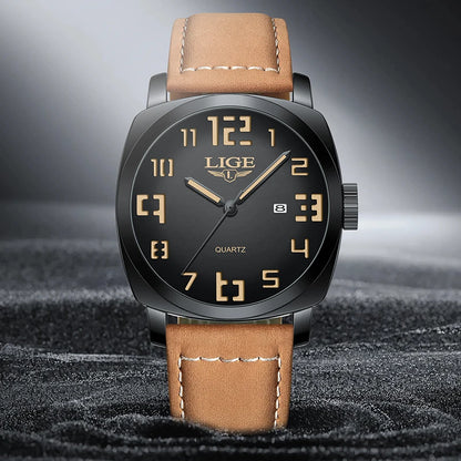 Reloj de hombre LIGE 2025, moda, negocios, casual, cuarzo, resistente al agua 30M, luminoso, fecha, lujo, relojes de pulsera, Reloj Hombre.