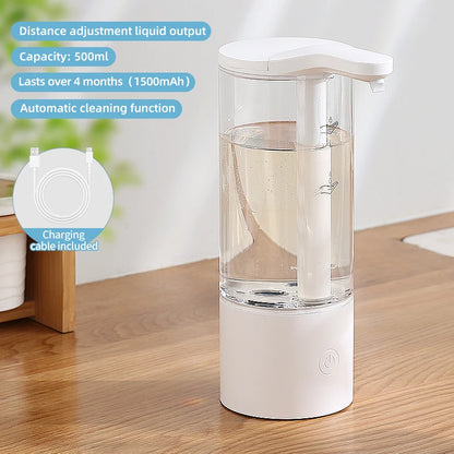 Dispensador automático de jabón líquido de 500 ml para cocina, recargable por USB, sin contacto, de alta capacidad, para detergente. También apto para baño.