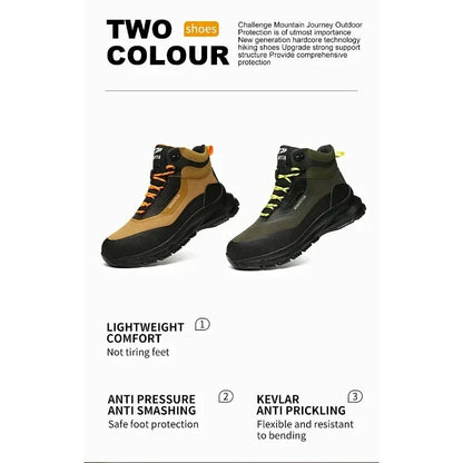 Zapatos de seguridad antisalpicaduras para hombre, botas de trabajo resistentes al desgaste, zapatos con punta de acero, zapatos protectores a prueba de pinchazos, zapatillas de seguridad