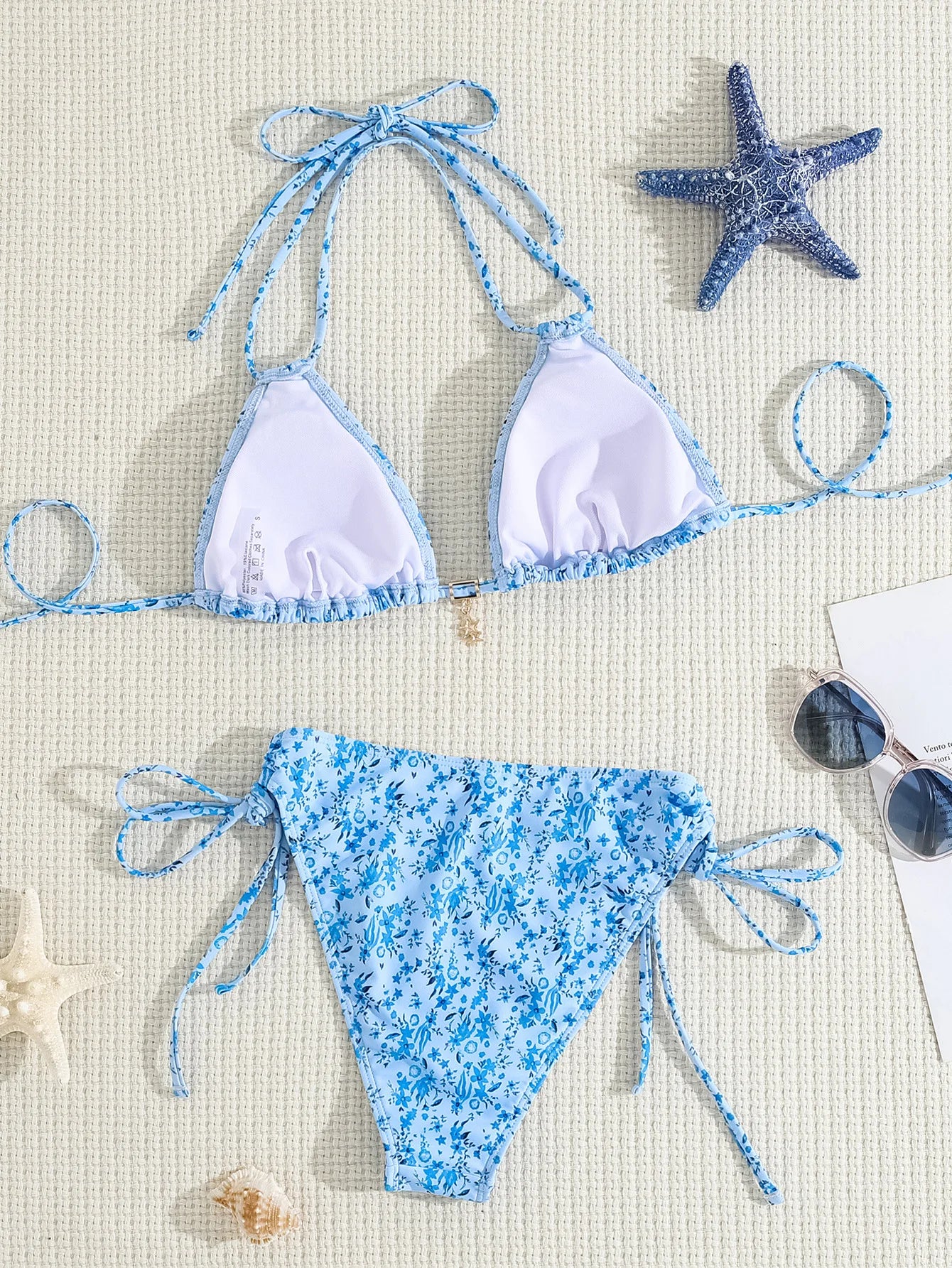 Conjunto de bikini para mujer, novedad de 2025, con tiras laterales ajustables, traje de baño de alta gama, sexy, de dos piezas, para playa, de verano, push up.