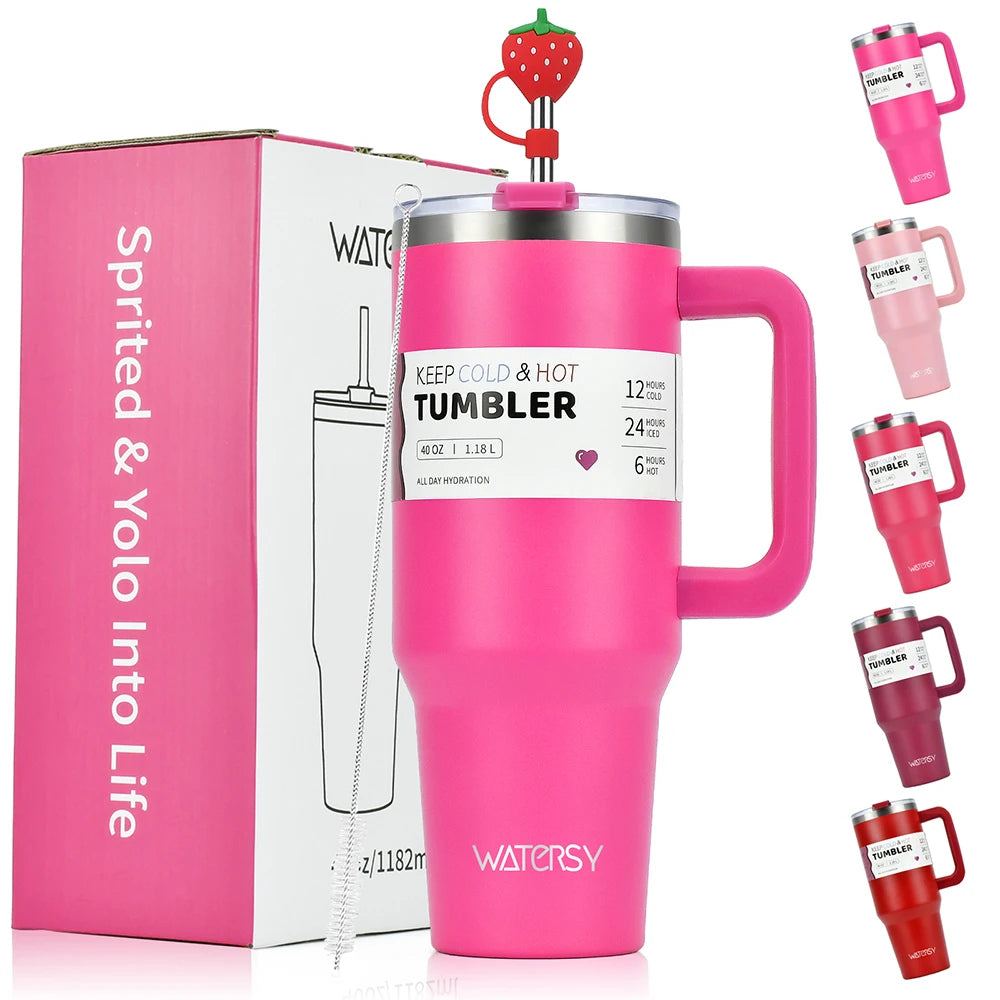 Vaso de acero inoxidable de 30 oz/40 oz, botella térmica de gran capacidad, termos dobles para mantener el frío, taza de regalo DIY