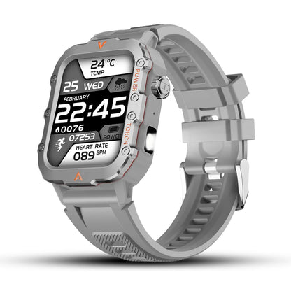 Reloj inteligente deportivo LAXASFIT para hombre con Bluetooth, monitor de frecuencia cardíaca, linterna LED, multifunción, para deportes al aire libre