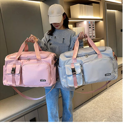 Bolsa deportiva de gimnasio, bolsa de viaje seca y húmeda para mujer, para natación, hombro, bandolera, fitness, viajes al aire libre, bolsa de viaje de fin de semana, bolsa de lona