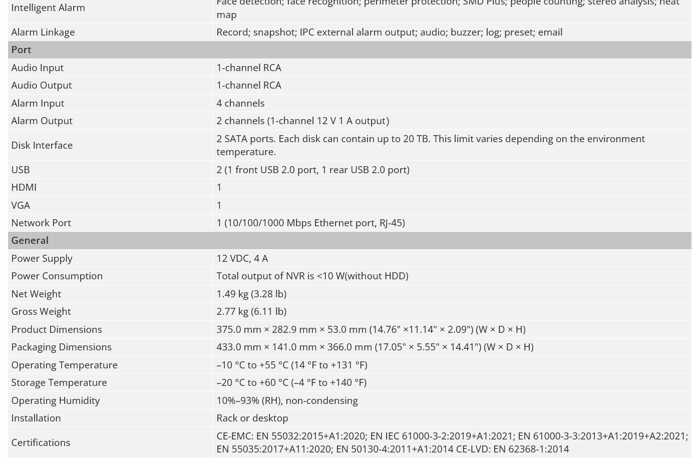 NVR Dahua original NVR4208-4KS3, NVR4216-4KS3 y NVR4232-4KS3, grabador de vídeo en red 4K de 8/16/32 canales, 1U, 2 discos duros, sin puertos PoE.