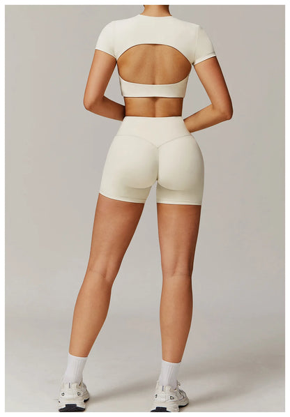Women's Tracksuit 2PCS Yoga Sets Sportswear Workout Fitness Long Sleeved Sports Bra High Waist Leggings Gym Clothing Sports Suit