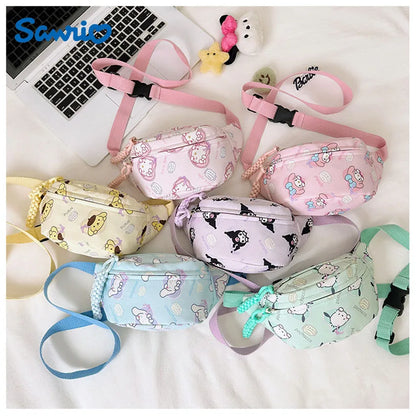 Bolso de pecho Sanrio Kuromi, bandolera de Cinnamoroll, bolso de hombro, riñonera, monedero My Melody Hello Kitty, regalo para niña