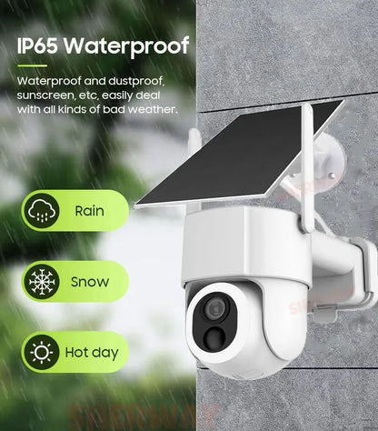 Cámara de seguridad WiFi solar Tuya para exteriores, inalámbrica, 5MP, batería de bajo consumo, cámara PTZ, detección de movimiento PIR, videovigilancia CCTV