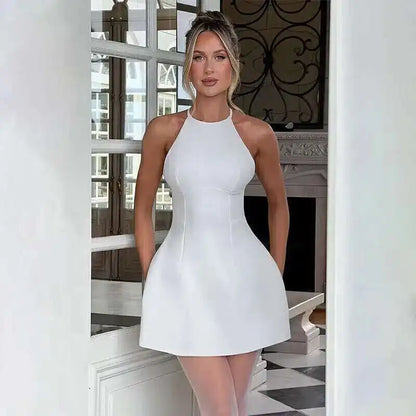 Townlike Waist Wrap Elegant A-line Dress Women Spaghetti Strap Mini 2024 Spring Summer Dress Backless Sexy Party Dresses