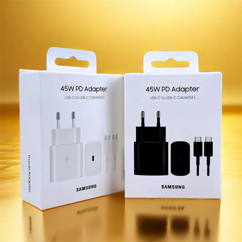 Cargador original Samsung de 45 W con carga superrápida, adaptador certificado UE/RU para Galaxy Z Fold/Flip 6 5 4 3 A56 A36 F56 C55 M55 M56