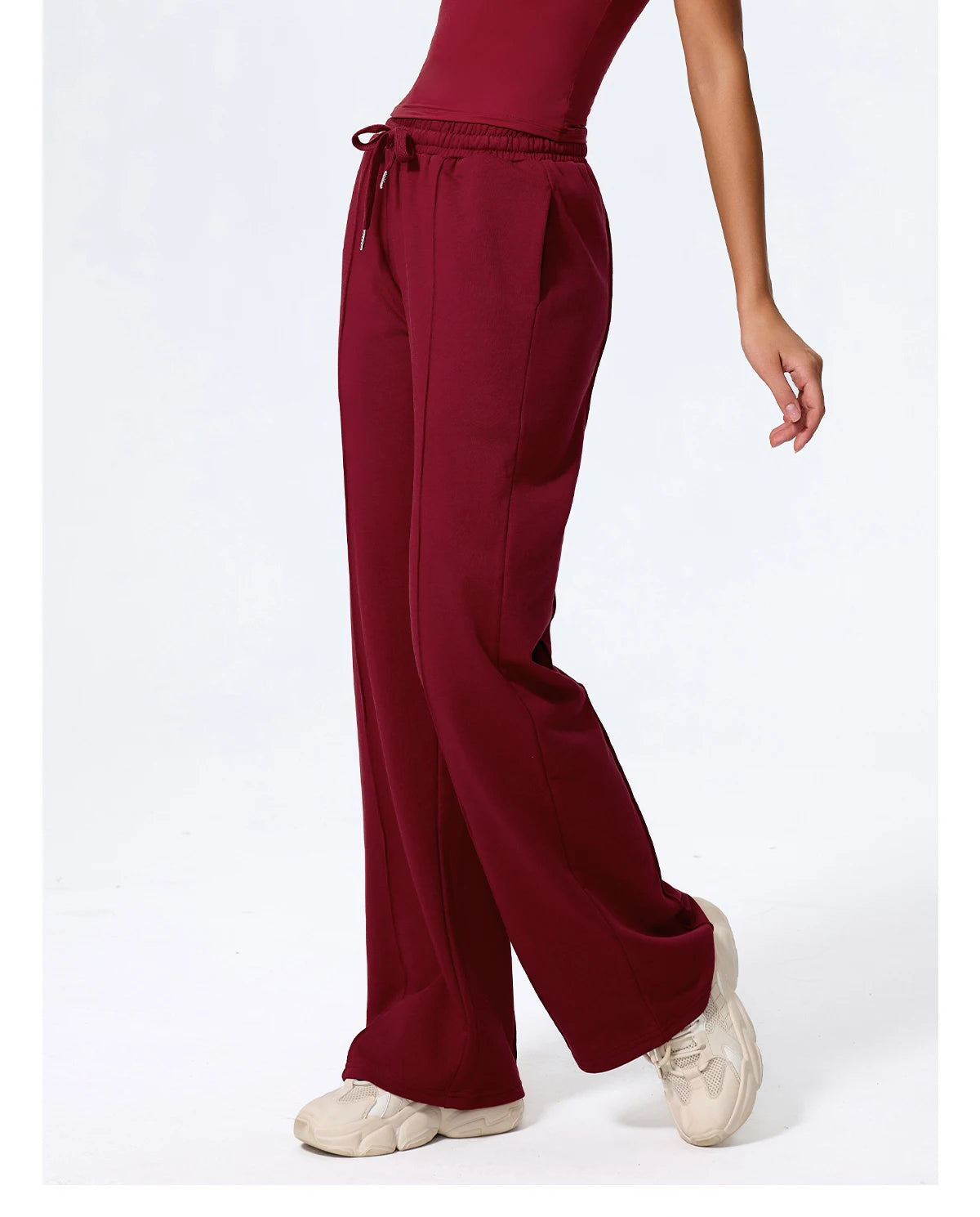 Pantalones largos de yoga para mujer, cálidos para invierno y otoño, para gimnasio, entrenamiento, estilo holgado, deportivos, de cintura alta, con cordón ajustable.