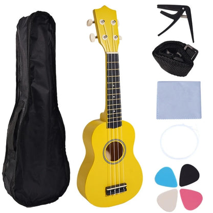 Ukelele de 21 pulgadas, instrumento musical educativo, juguete de guitarra acústica, textura para clases de música y práctica en casa.