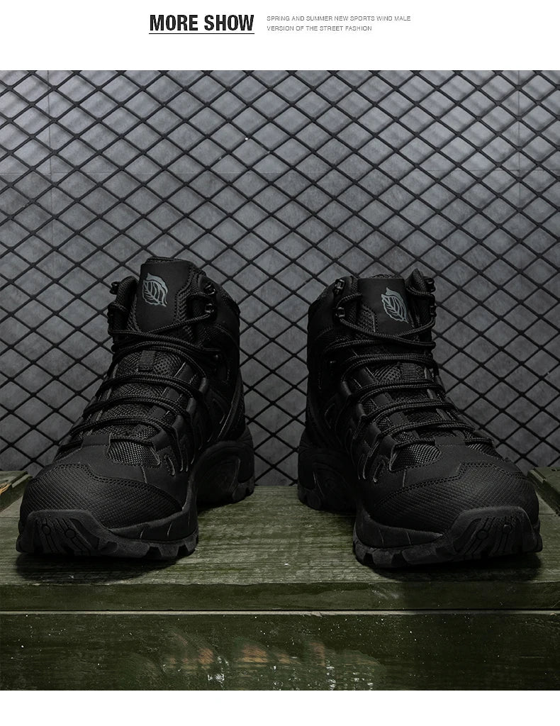 Botas de senderismo para hombre, botas tácticas de combate para el desierto, zapatos de invierno para hombre, botines de desierto para hombre, zapatos de seguridad para el trabajo, talla grande 39-46