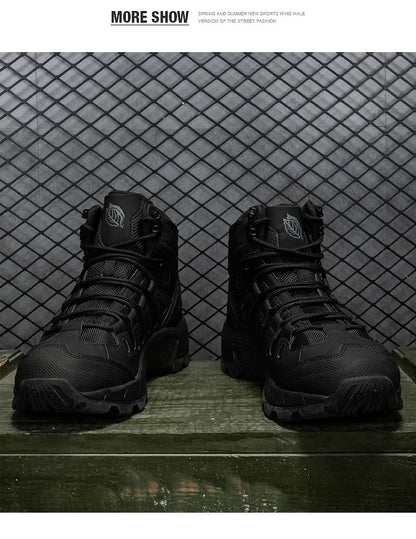 Botas de senderismo para hombre, botas tácticas de combate para el desierto, zapatos de invierno para hombre, botines de desierto para hombre, zapatos de seguridad para el trabajo, talla grande 39-46