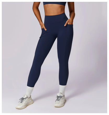 V-shaped Back Yoga Pants High Waist Leggings Gym Workout Tights Sport Women Fitness Female Legging Tummy Control Running Tights