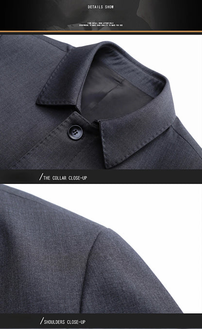 Autumn Winter Men Trench Coat Business Fashio Casual Male Jackets Slim Comfort Warm Windproof Top Trend Streetwear Outerwear New