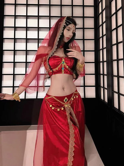 Role Playing Sexy Western Region Dancer Peacock Princess Greek Goddess Costume Hot Egyptian Indian Dancer Exotic Costume Stage
