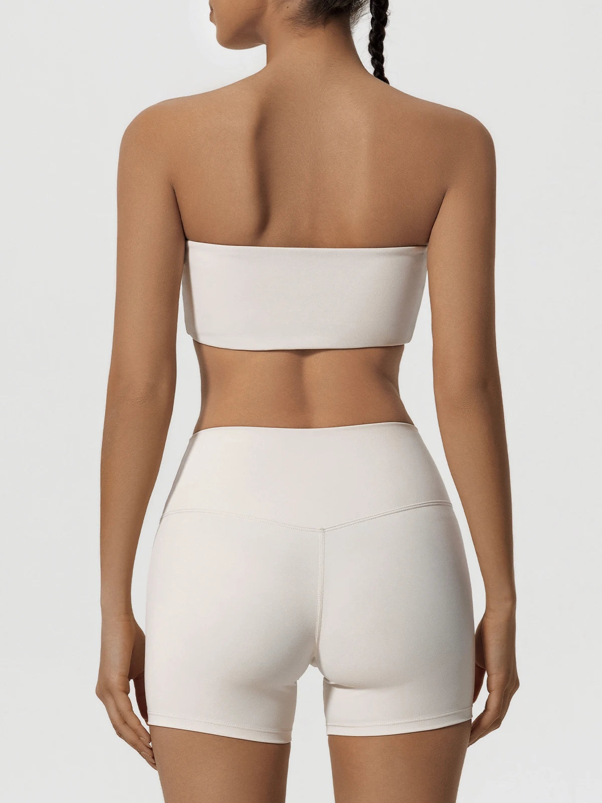 Conjunto deportivo de dos piezas Ctenkevet para mujer: incluye sujetador sin tirantes, top corto y ropa de gimnasio.