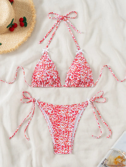 Conjunto de bikini para mujer, novedad de 2025, con tiras laterales ajustables, traje de baño de alta gama, sexy, de dos piezas, para playa, de verano, push up.