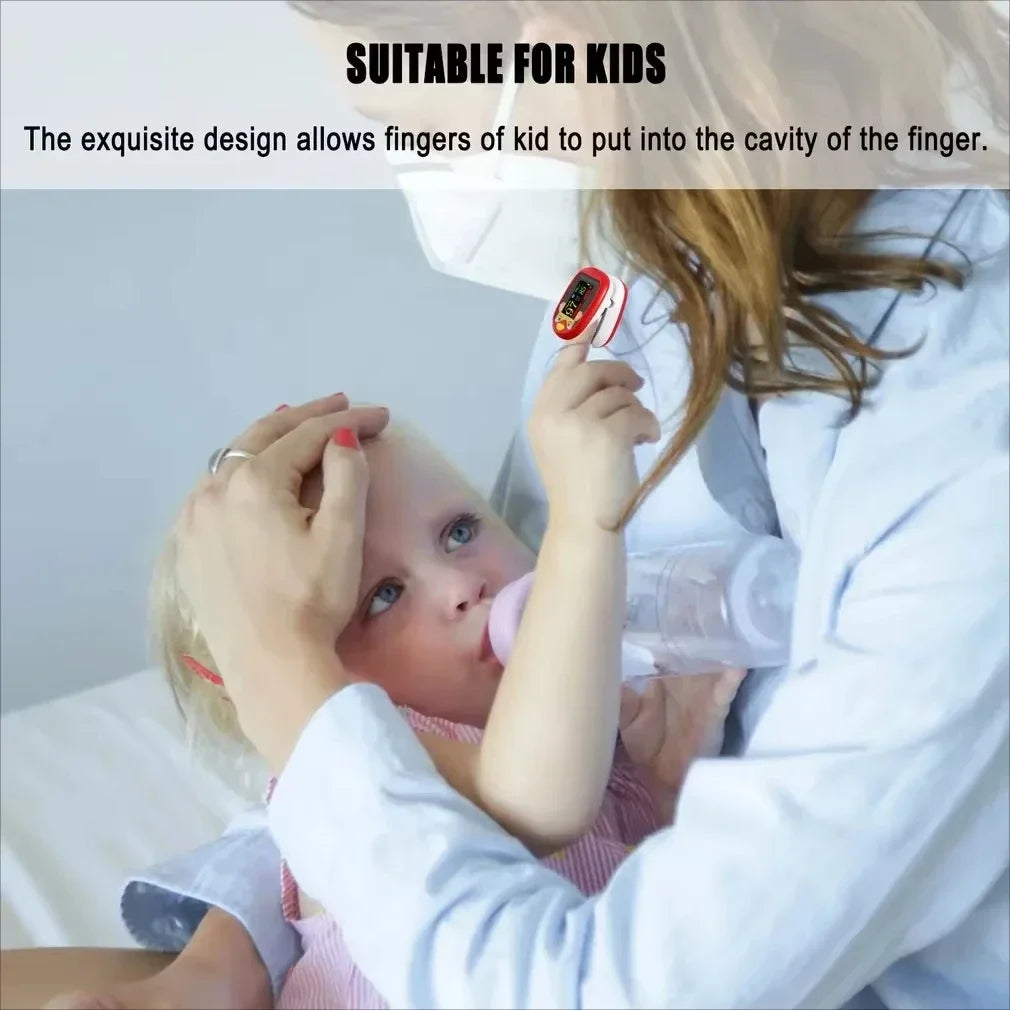 Oxímetro pediátrico USB, monitor de oxígeno en sangre de dedo para niños, oxímetro de pulso OLED, oxímetro digital para uso médico en el hogar.