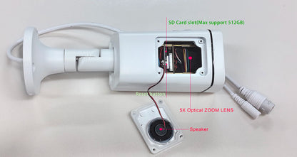Cámara IP 4K 8MP WIFI con zoom 15x, seguimiento, PoE, protocolo RTMP Hikvision, tarjeta SD/TF de 512 GB, infrarrojos de 30 m, visión nocturna a color de 20 m