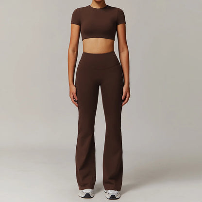 Women's Tracksuit 2PCS Yoga Sets Sportswear Workout Fitness Long Sleeved Sports Bra High Waist Leggings Gym Clothing Sports Suit