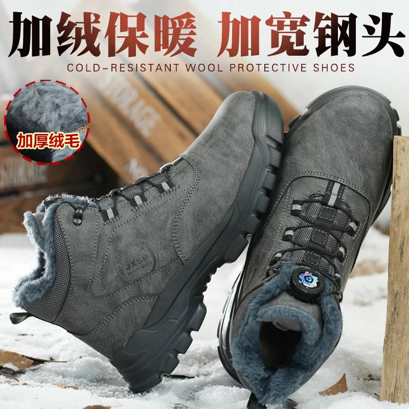 Botas altas unisex antigolpes y antipinchazos con puntera de acero más ancha, cierre de Kevlar, elástico y aptas para otoño e invierno. Fabricadas con Kevlar estándar europeo.