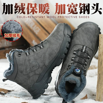 Botas altas unisex antigolpes y antipinchazos con puntera de acero más ancha, cierre de Kevlar, elástico y aptas para otoño e invierno. Fabricadas con Kevlar estándar europeo.