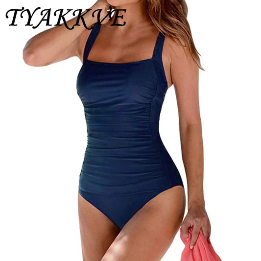 Traje de baño de una pieza sexy para mujer 2024, push up, talla grande, control de abdomen, monokini, ropa de playa, traje de baño vintage.