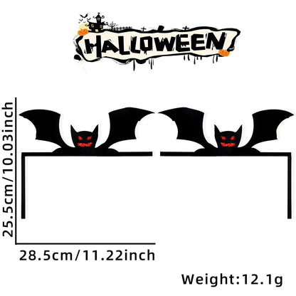 Decoración de Halloween para marcos de puertas, murciélagos, calabazas, telarañas, letrero para esquinas de puertas y ventanas, decoración de Halloween para el hogar, pegatinas para esquinas 2024